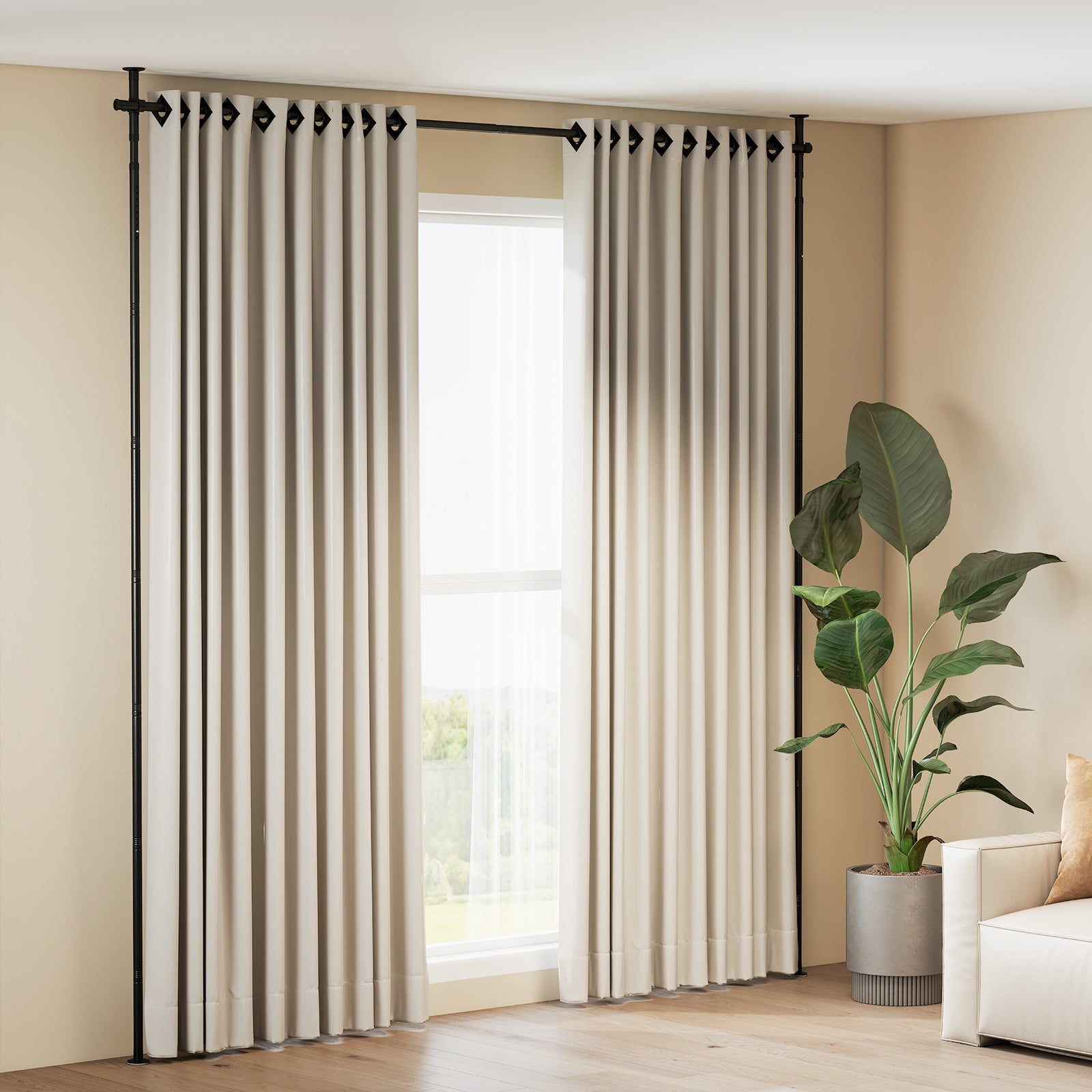 Adjustable Floor To Ceiling Tension Rod, Black Room Dividers at Gallery Canada