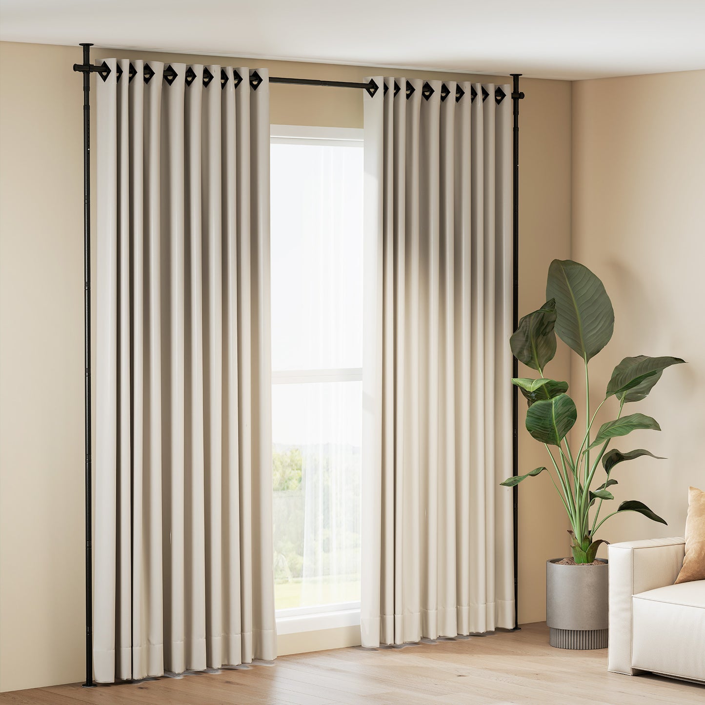 Adjustable Floor To Ceiling Tension Rod, Black Room Dividers at Gallery Canada
