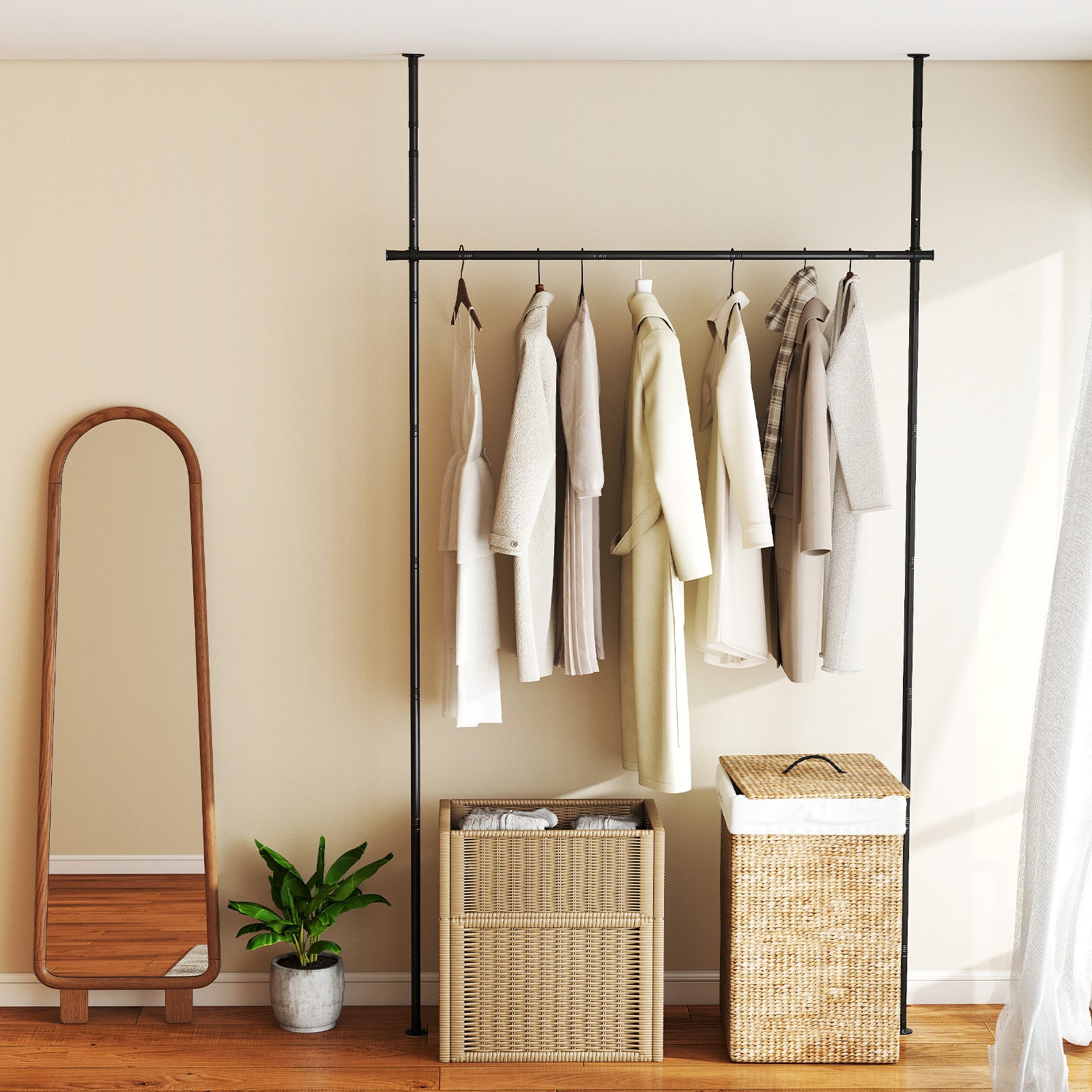 Adjustable Floor To Ceiling Tension Rod, Black Room Dividers at Gallery Canada