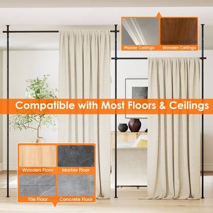 Adjustable Floor To Ceiling Tension Rod, Black Room Dividers at Gallery Canada