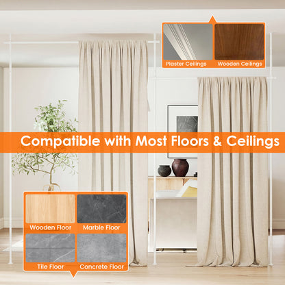 Adjustable Floor To Ceiling Tension Rod, White Room Dividers at Gallery Canada