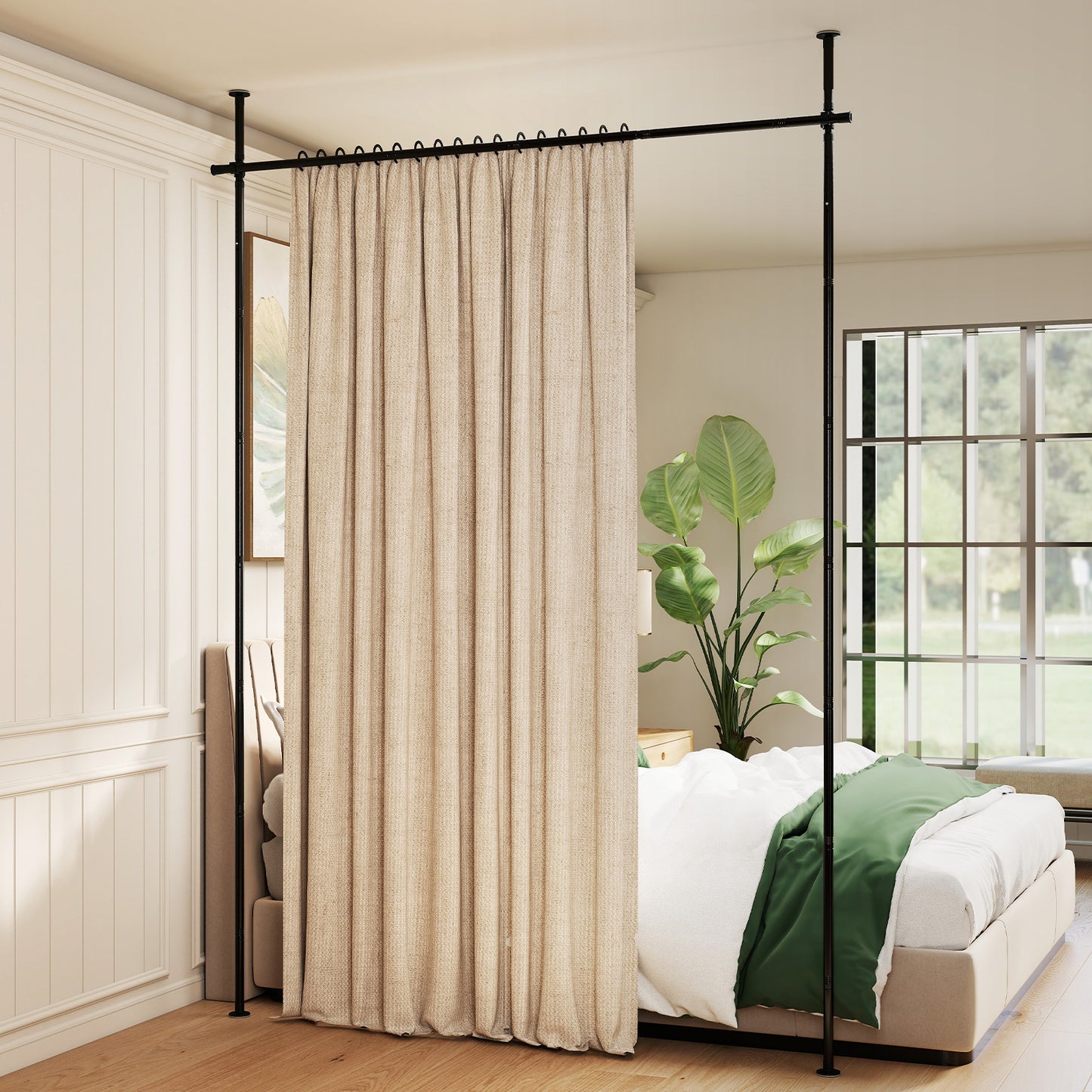 Adjustable Floor To Ceiling Tension Rod, Room Divider Curtain, Black Room Dividers at Gallery Canada