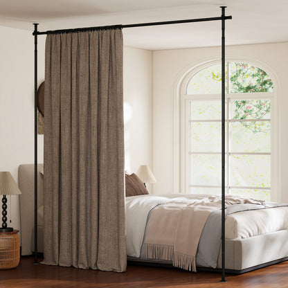 Adjustable Floor To Ceiling Tension Rod, Room Divider Curtain, Black Room Dividers Black at Gallery Canada