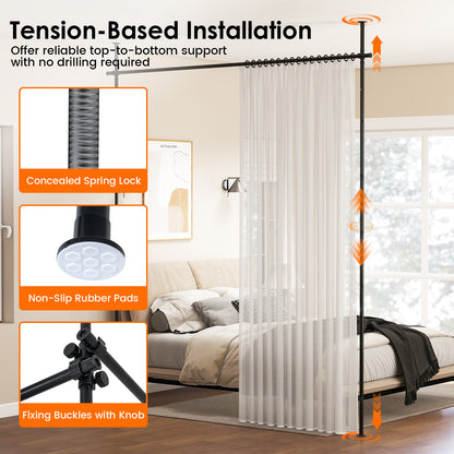 Adjustable Floor To Ceiling Tension Rod, Room Divider Curtain, Black Room Dividers at Gallery Canada