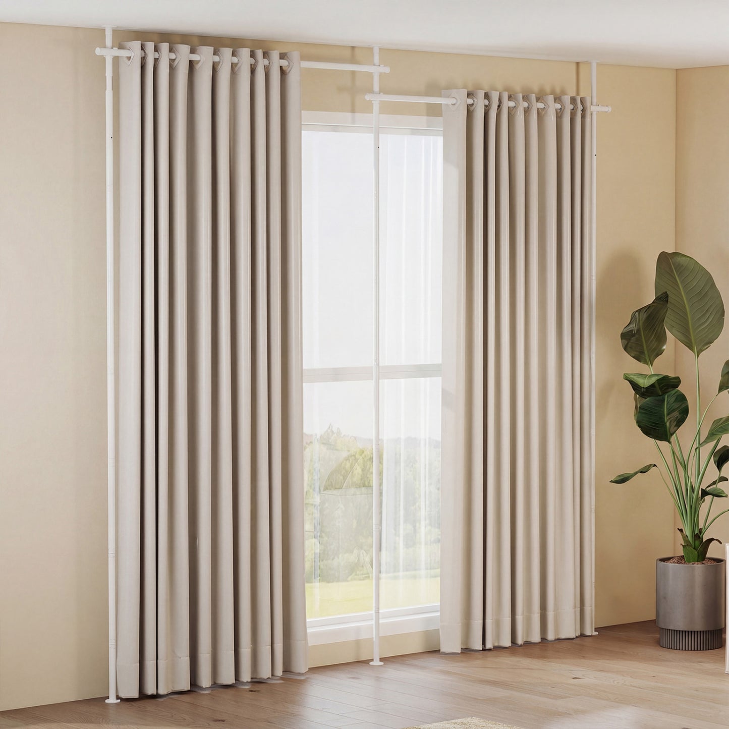 Adjustable Floor To Ceiling Tension Rod, White Room Dividers White at Gallery Canada