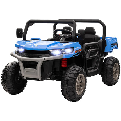 12V Ride on Car, Electric Bucket, Two-Seater, Blue Electric Toy Cars Blue, Black at Gallery Canada