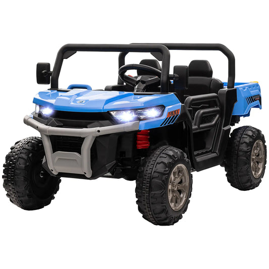 12V Ride on Car, Electric Bucket, Two-Seater, Blue Electric Toy Cars Blue, Black at Gallery Canada