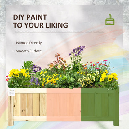 Foldable Elevated Planter Box, Wooden Raised Garden Bed, 48x24x30in, Natural Wooden Planter Boxes at Gallery Canada