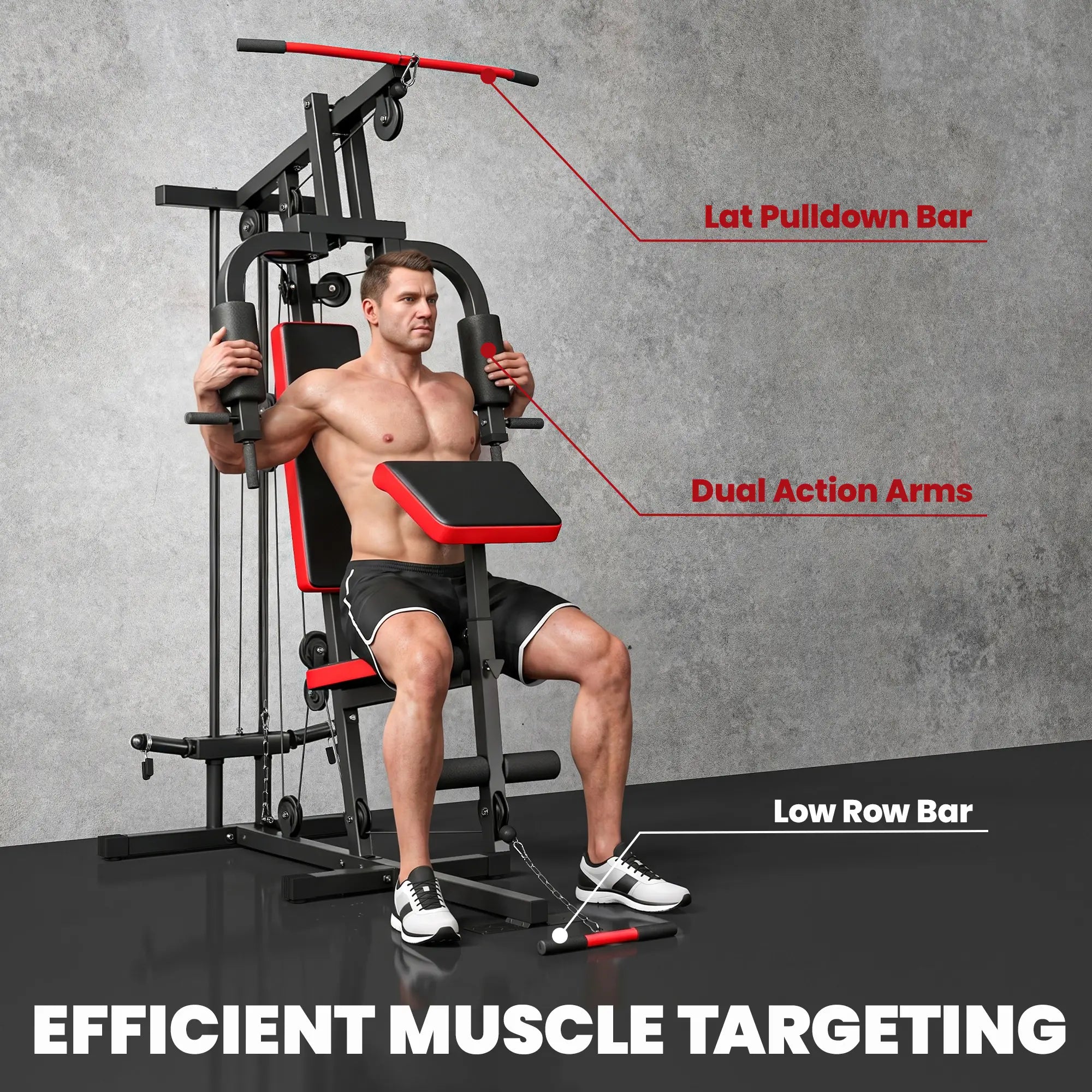Home Gym Equipment, Multifunctional Weight Machine with Pulley System for Full Body Strength Training, Black Power Towers at Gallery Canada