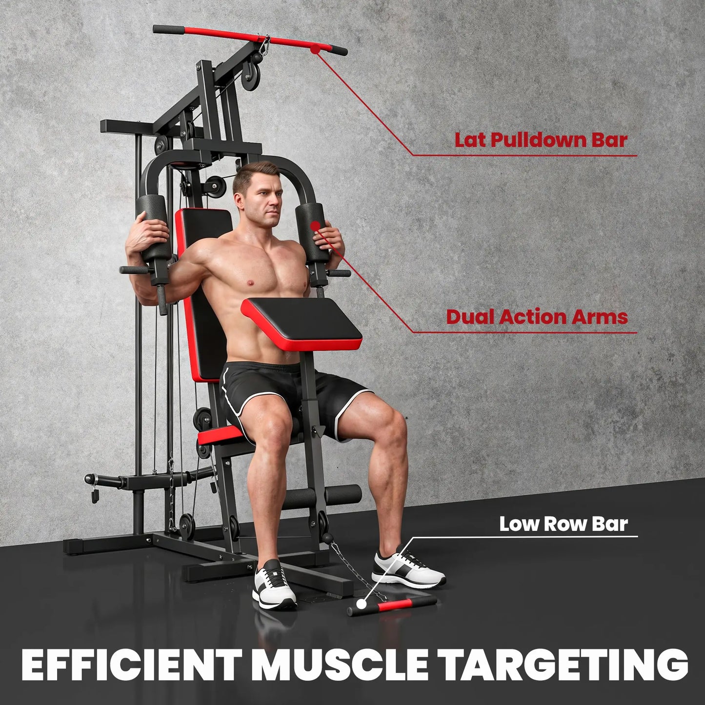Home Gym Equipment, Multifunctional Weight Machine with Pulley System for Full Body Strength Training, Black Power Towers at Gallery Canada