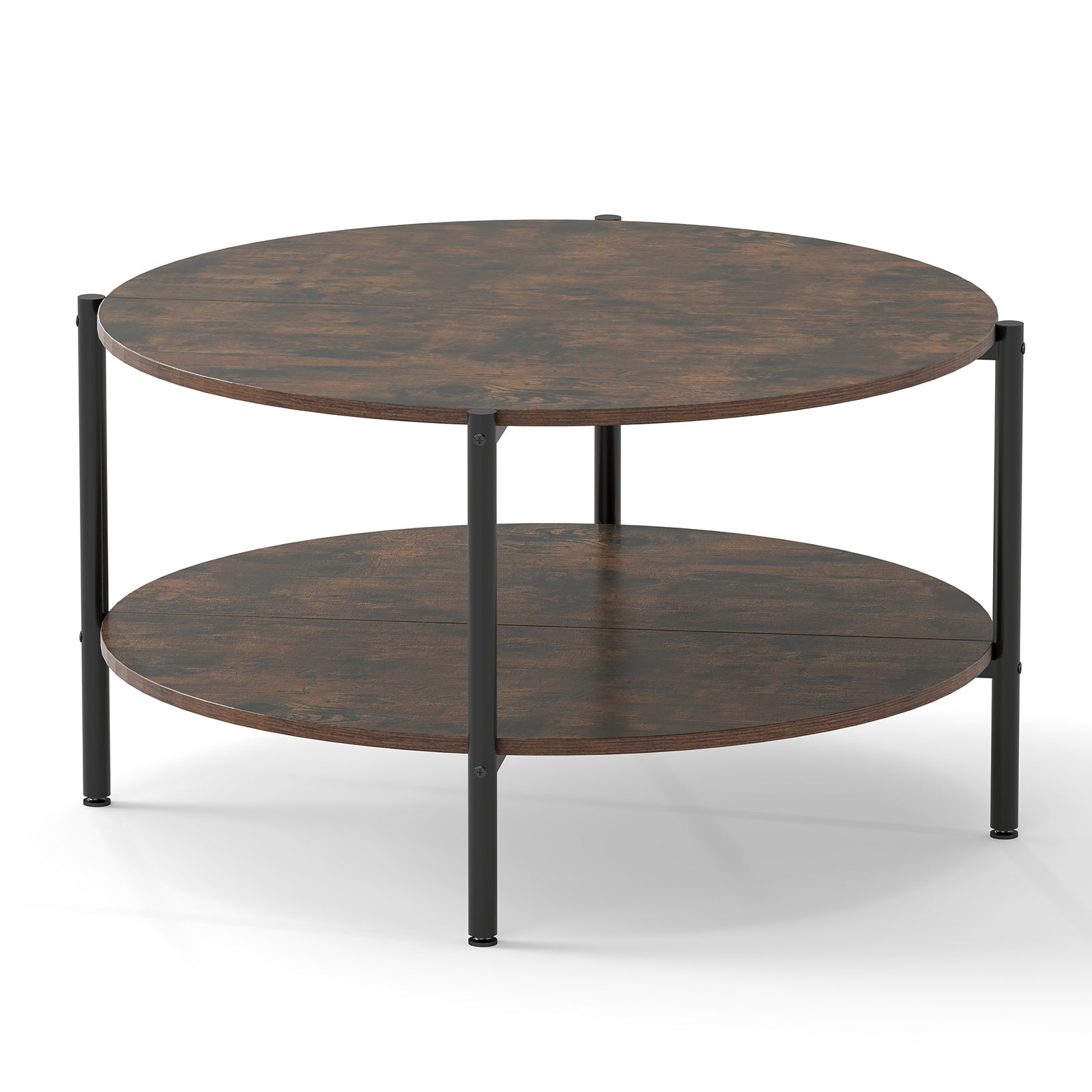 2-Tier Round Coffee Table with Open Shelf Coffee Tables at Gallery Canada