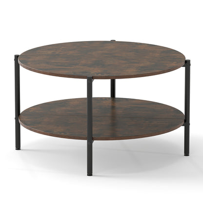 2-Tier Round Coffee Table with Open Shelf Coffee Tables at Gallery Canada