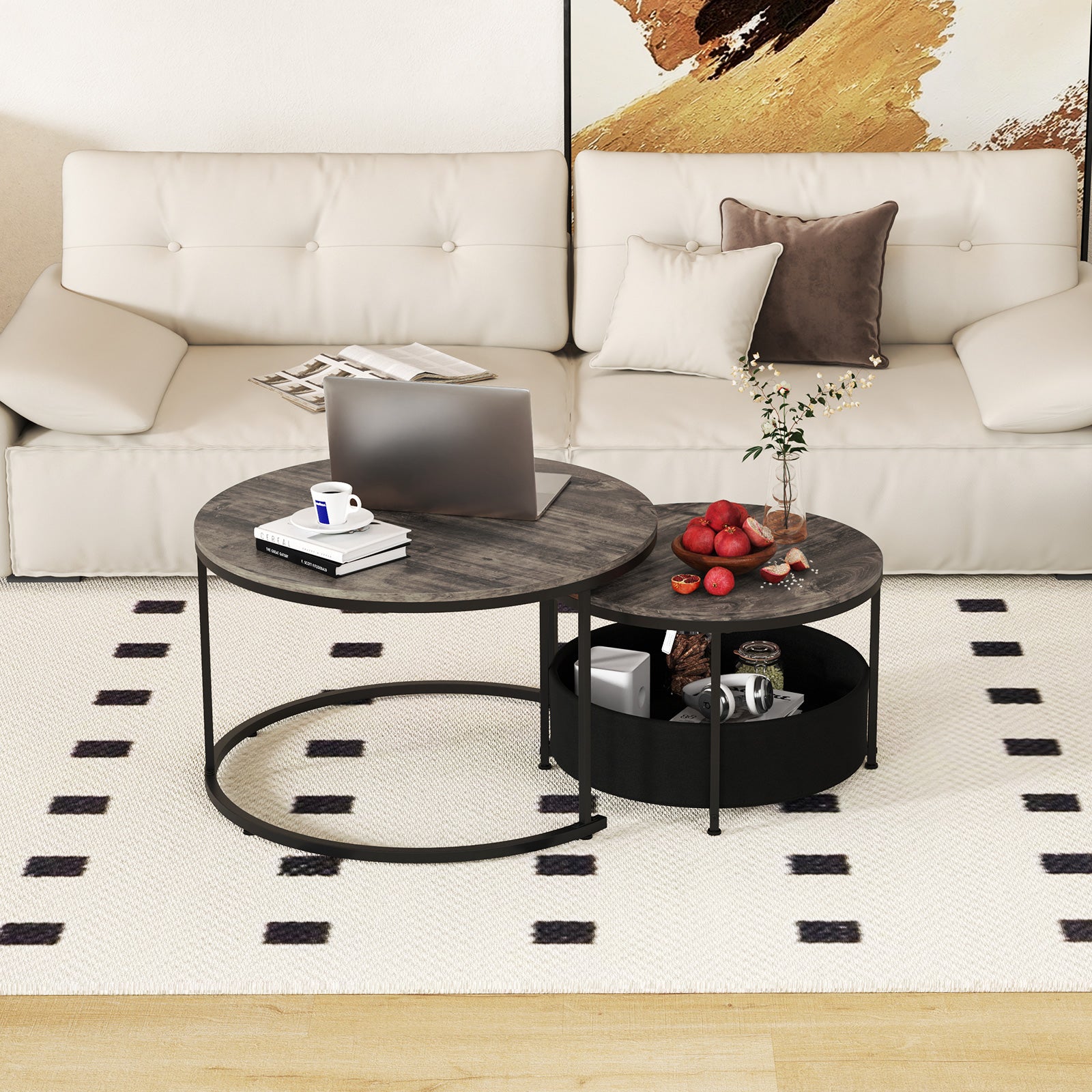 Round Coffee Table Set, 31.5