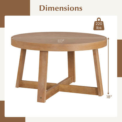 Round Coffee Table for Living Room 30 inch Farmhouse Accent Table with Study Rubber Wood Legs, Yellow Coffee Tables at Gallery Canada