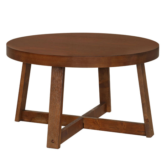 Round Coffee Table 30" Farmhouse Accent Table, Walnut Coffee Tables Walnut at Gallery Canada