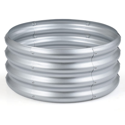 Round Galvanized Raised Garden Bed, Open-Ended Base, S, Silver Raised Garden Beds at Gallery Canada