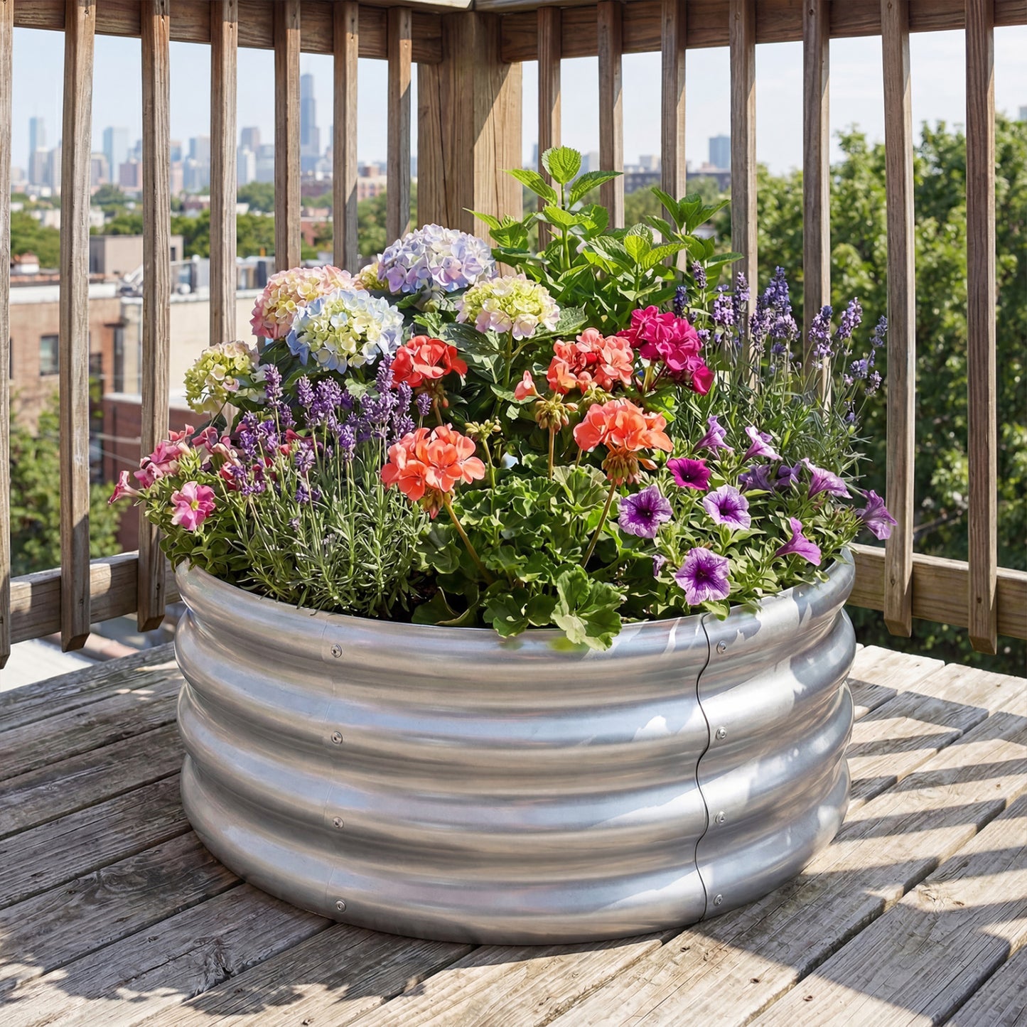 Round Galvanized Raised Garden Bed, Open-Ended Base, S, Silver Raised Garden Beds at Gallery Canada