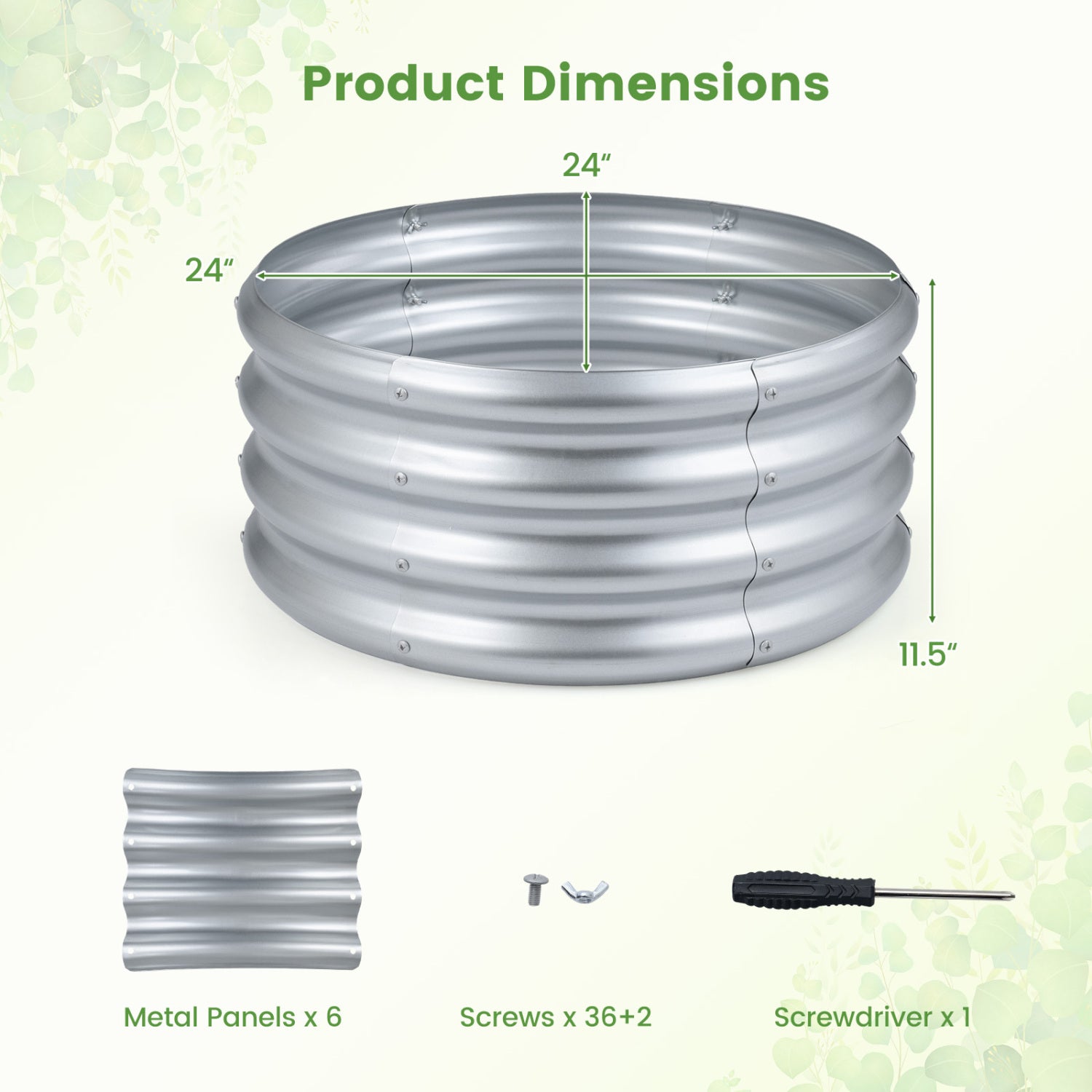 Round Galvanized Raised Garden Bed, Open-Ended Base, S, Silver Raised Garden Beds at Gallery Canada