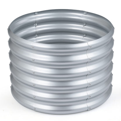 Round Galvanized Raised Garden Bed, Open-Ended Base, Silver Raised Garden Beds at Gallery Canada