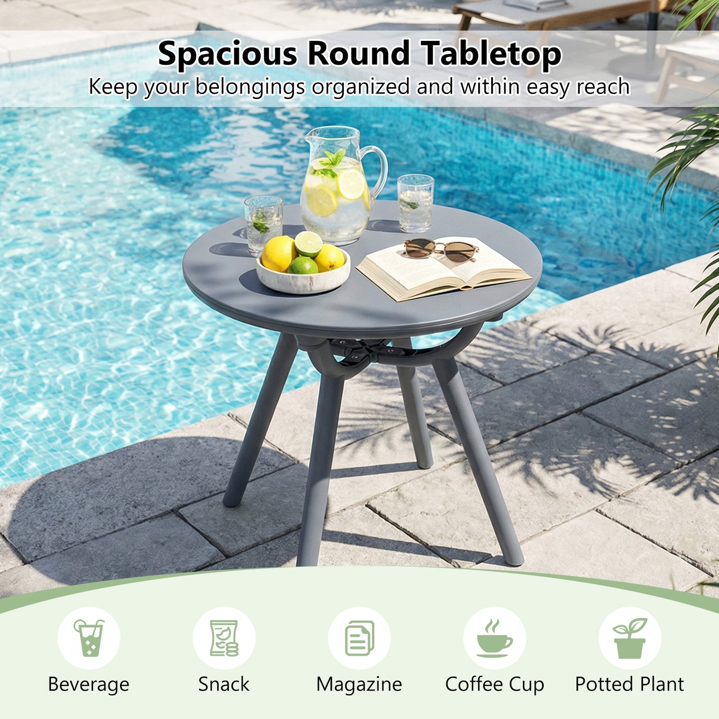 Round Patio Storage Side Table, Set Of 2, Gray Patio Coffee Tables at Gallery Canada