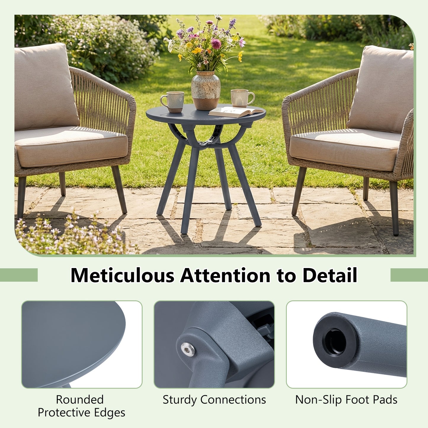 Round Patio Storage Side Table, Set Of 2, Gray Patio Coffee Tables at Gallery Canada