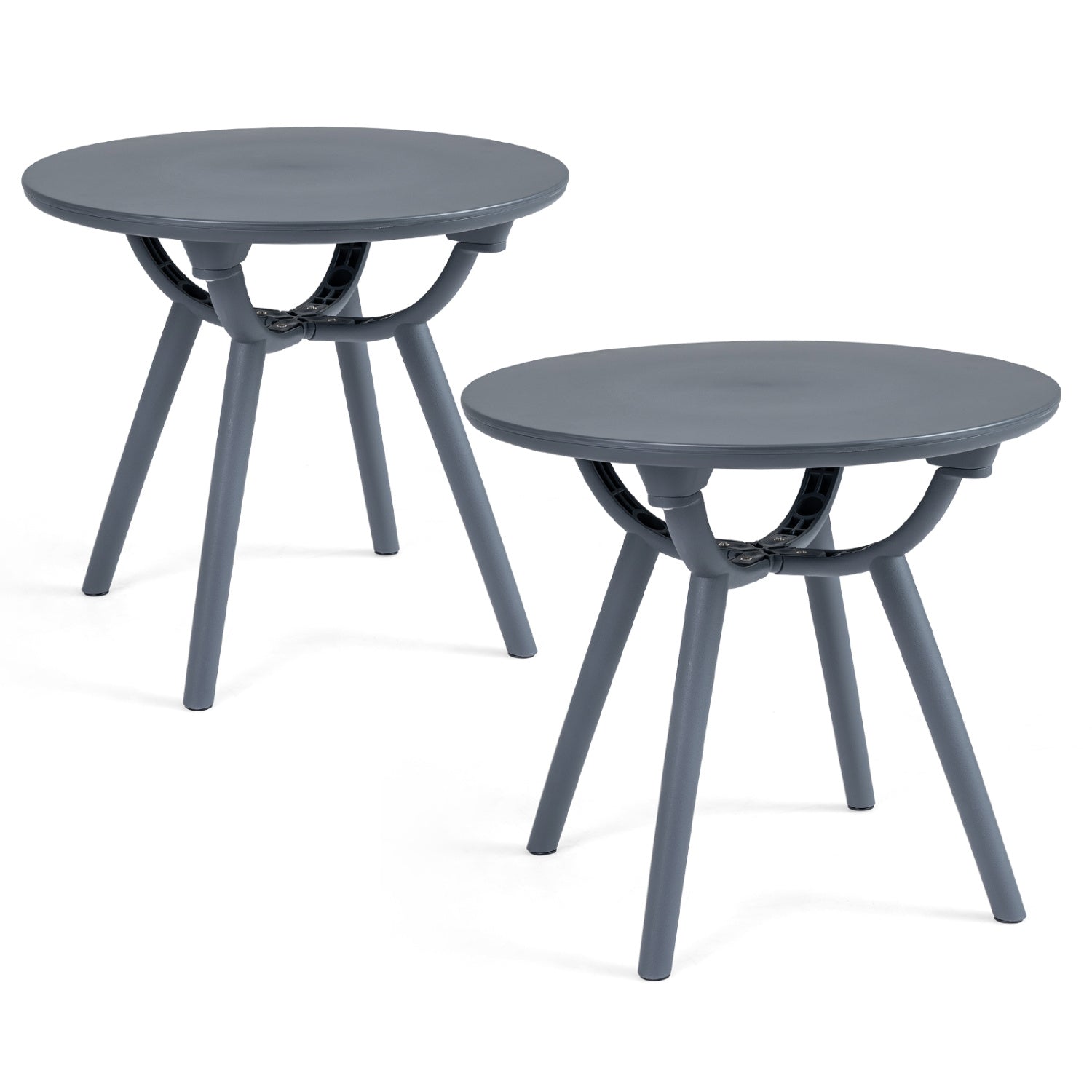 Round Patio Storage Side Table, Set Of 2, Gray Patio Coffee Tables at Gallery Canada