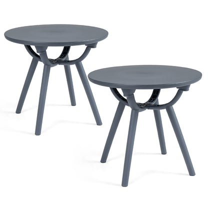 Round Patio Storage Side Table, Set Of 2, Gray Patio Coffee Tables at Gallery Canada