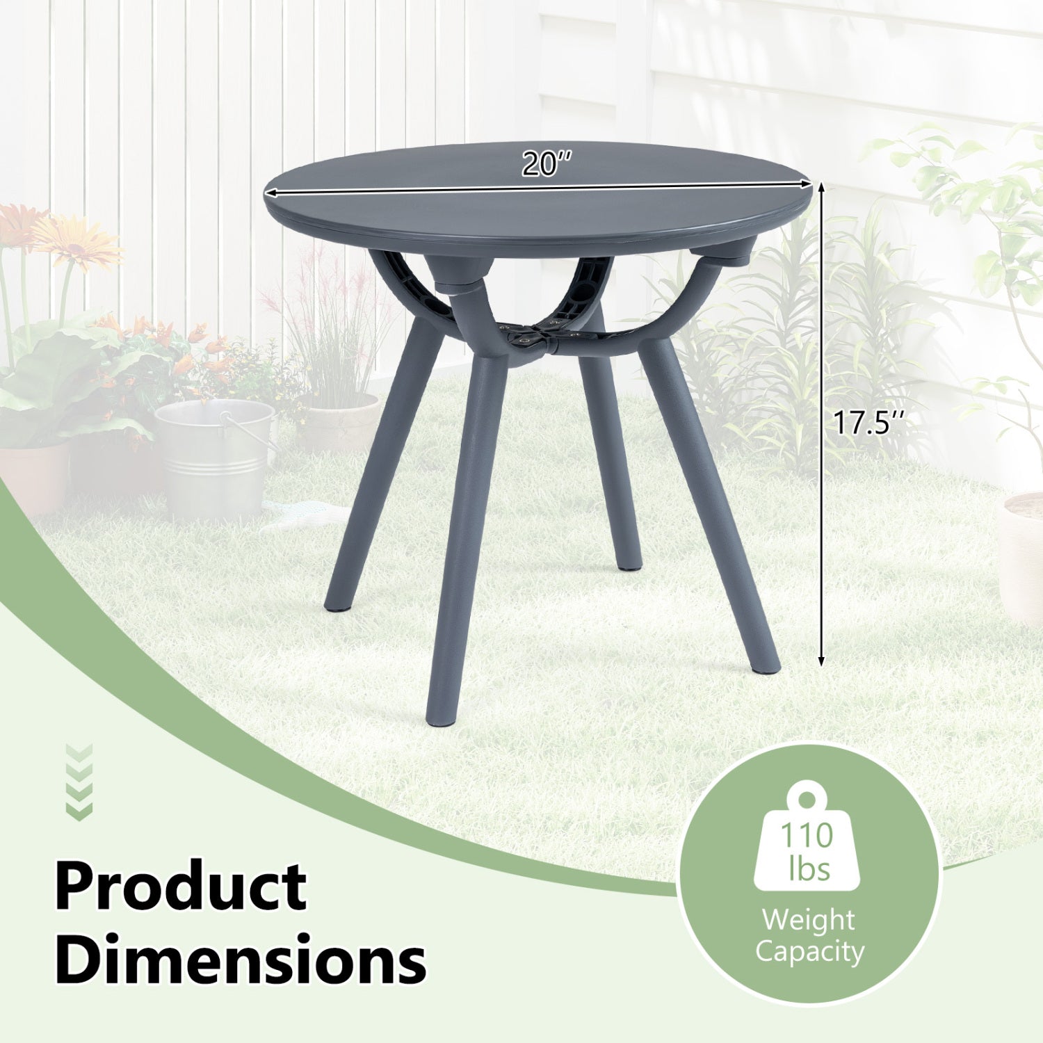 Round Patio Storage Side Table, Set Of 2, Gray Patio Coffee Tables at Gallery Canada