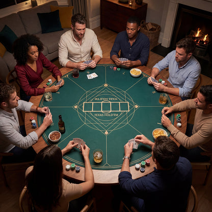 40 Inch Round Poker Mat, Portable Foldable Anti-Slip, Green