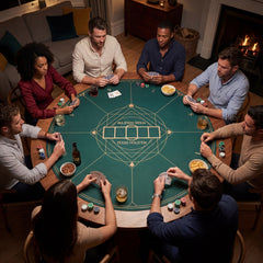 40 Inch Round Poker Mat, Portable Foldable Anti-Slip, Green