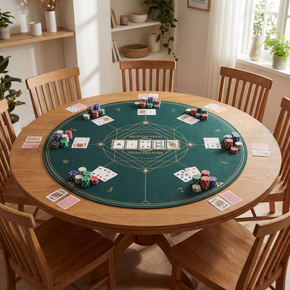 40 Inch Round Poker Mat, Portable Foldable Anti-Slip, Green