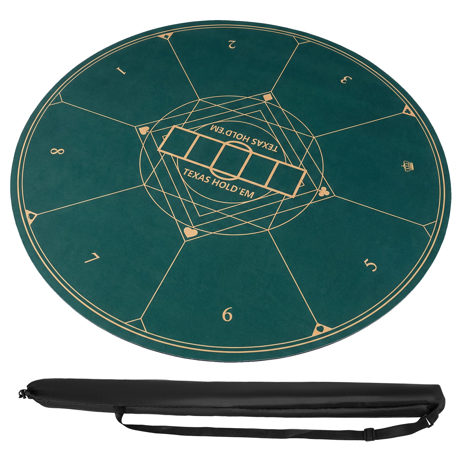 40 Inch Round Poker Mat, Portable Foldable Anti-Slip, Green