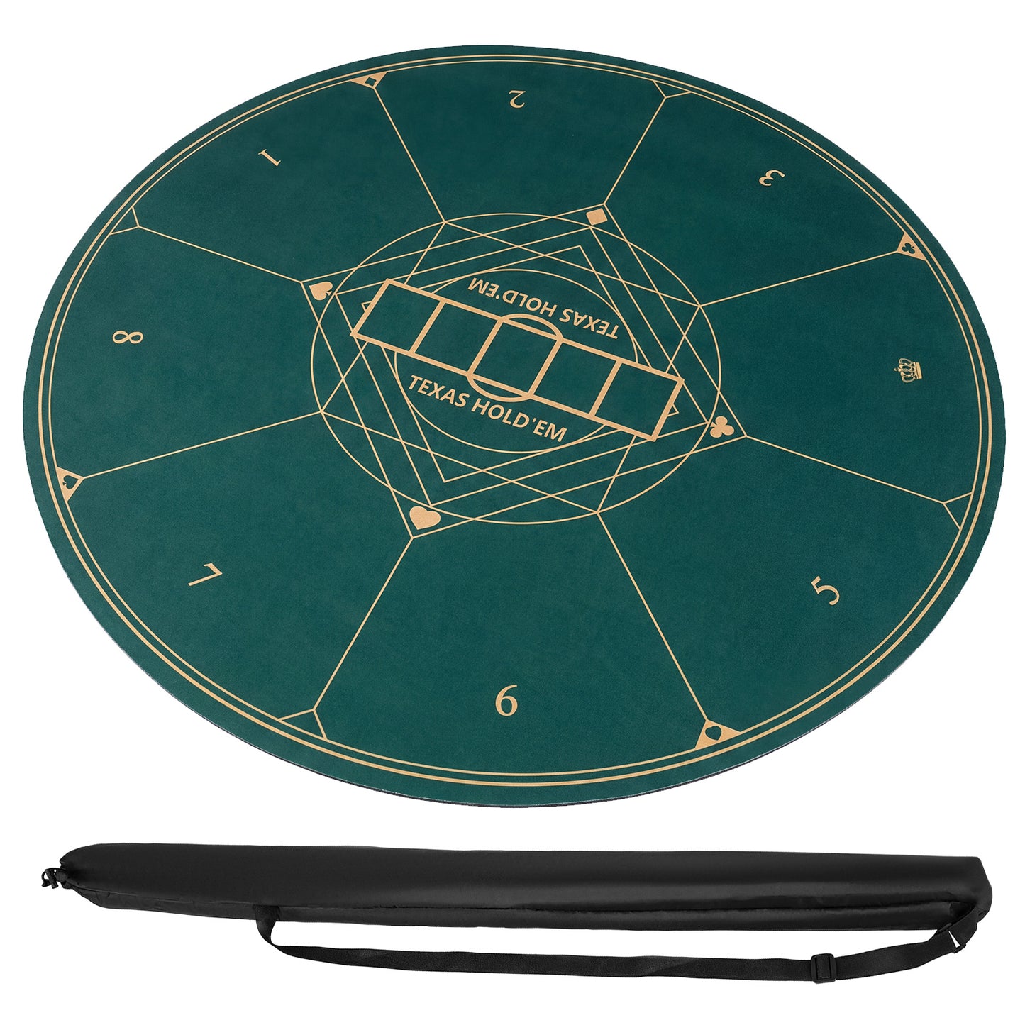 40 Inch Round Poker Mat, Portable Foldable Anti-Slip, Green