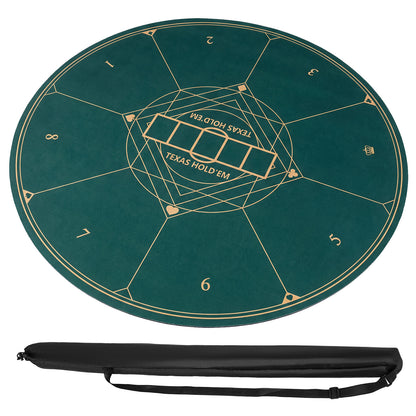 40 Inch Round Poker Mat, Portable Foldable Anti-Slip, Green