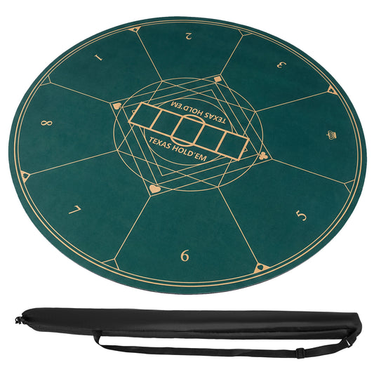 40 Inch Round Poker Mat, Portable Foldable Anti-Slip, Green Game Room Green at Gallery Canada