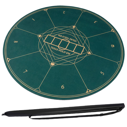 Round Poker Mat, 55 Inch, Portable Foldable Anti-Slip, Green Game Room Green at Gallery Canada