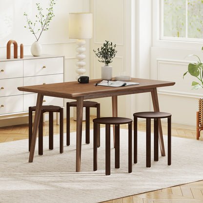 Round Wood Nesting Stools With Locking Casters, Walnut Dining Chairs at Gallery Canada