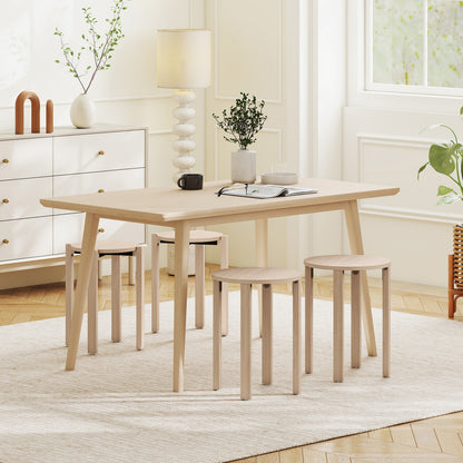 Round Wood Nesting Stools With Locking Casters, Natural Dining Chairs at Gallery Canada