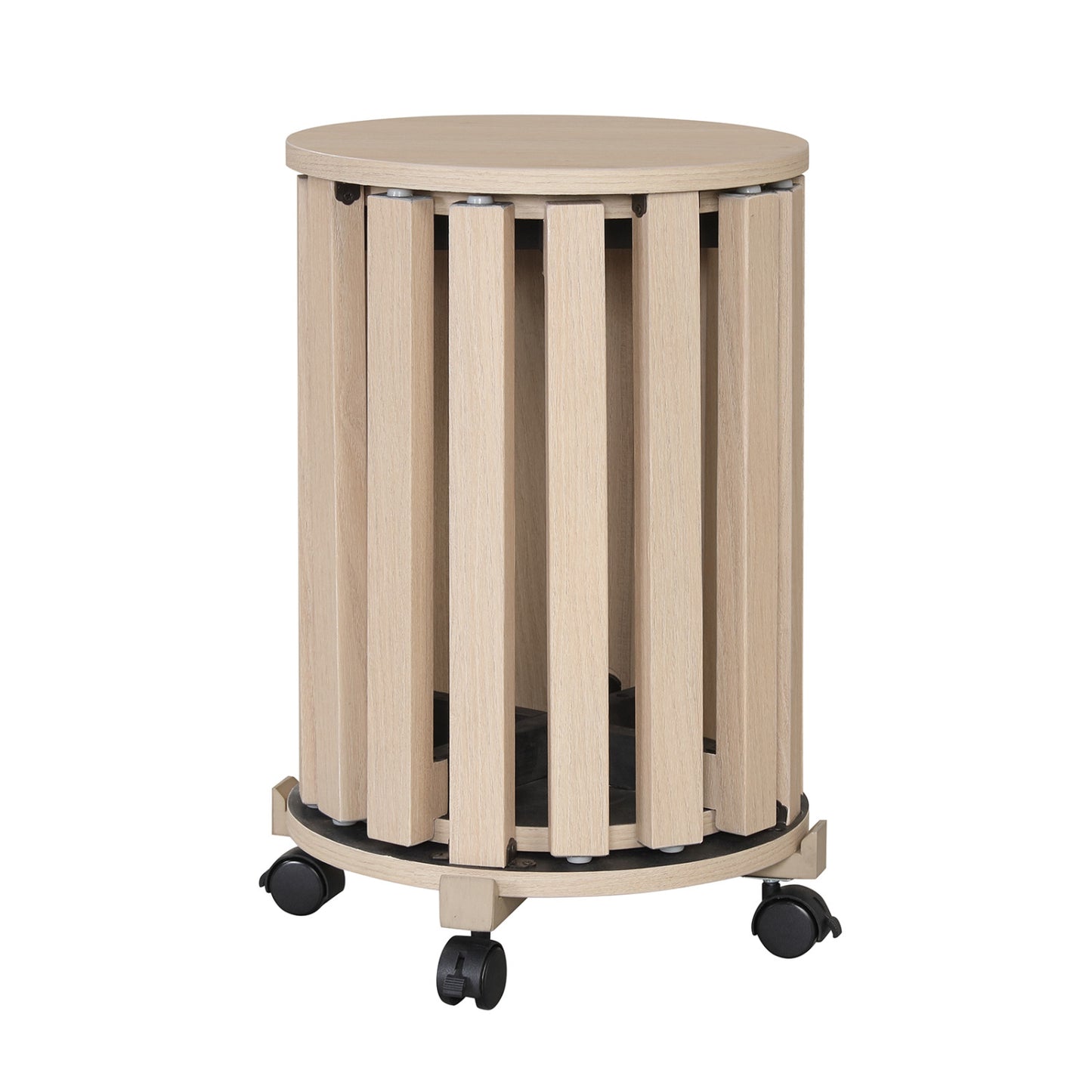 Round Wood Nesting Stools With Locking Casters, Natural Dining Chairs at Gallery Canada