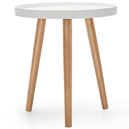 Round Side Sofa Coffee Table, White Coffee Tables at Gallery Canada