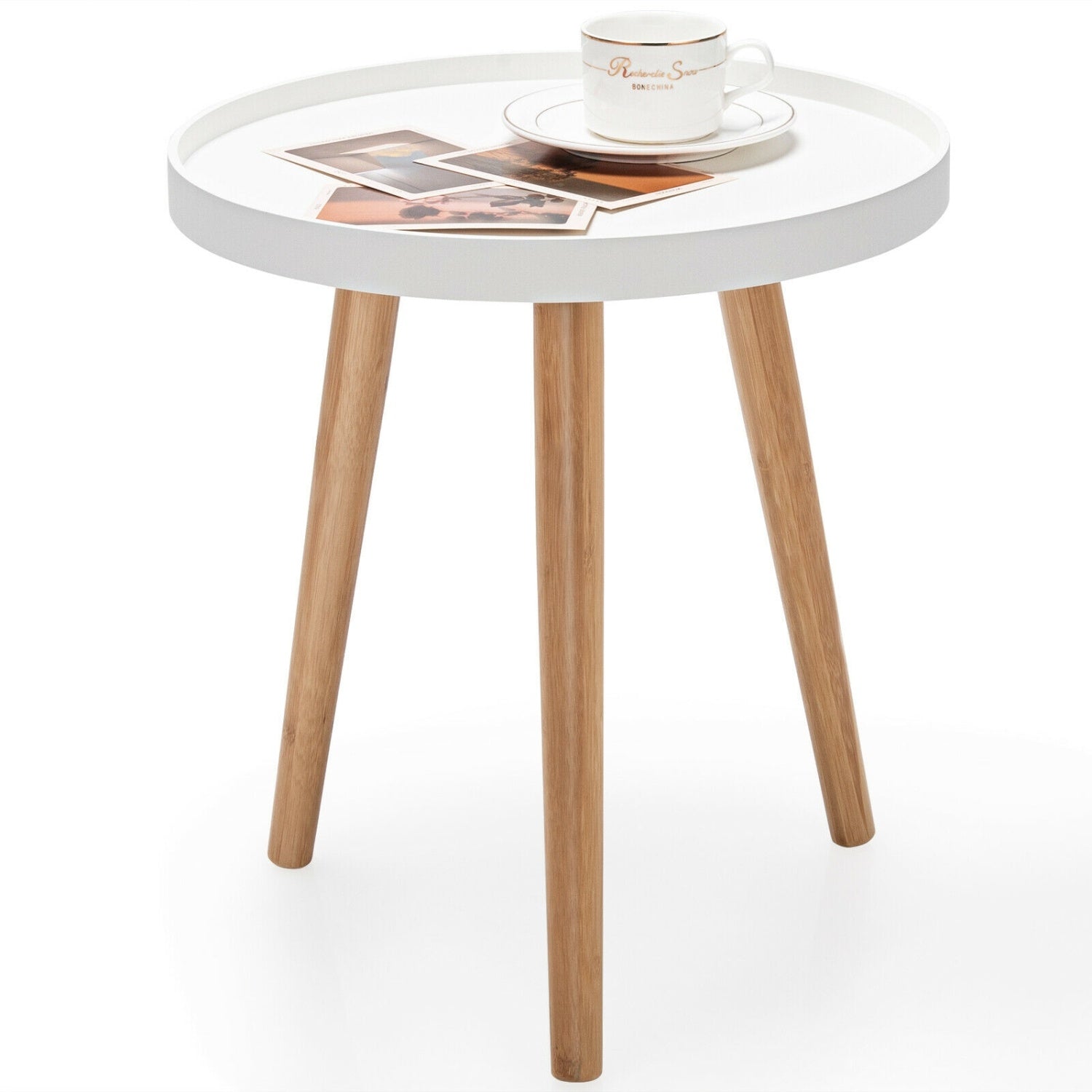 Round Side Sofa Coffee Table, White Coffee Tables at Gallery Canada