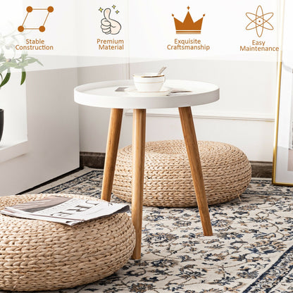 Round Side Sofa Coffee Table, White Coffee Tables at Gallery Canada