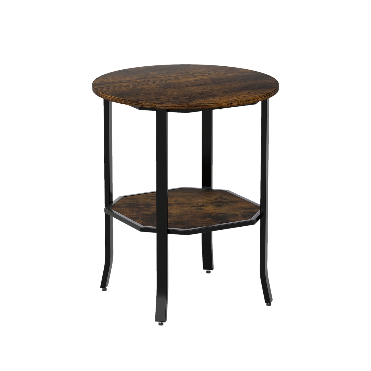 Round Side Table, 2-Tier Storage Shelf, Brown End & Side Tables at Gallery Canada