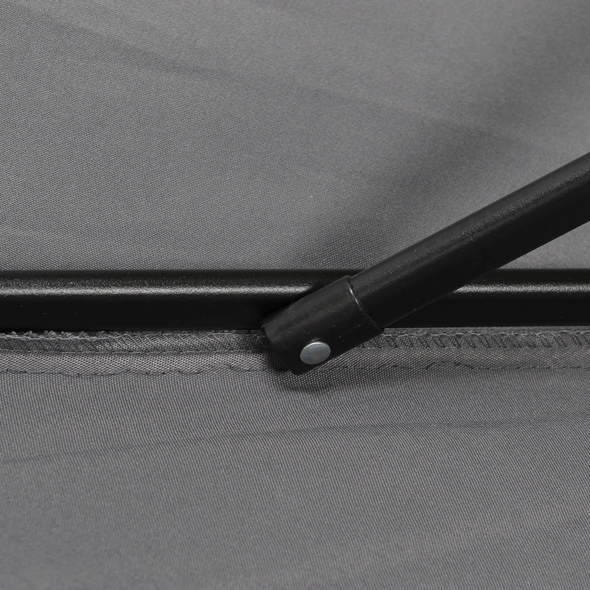 6.6FT Outdoor Patio Umbrella, 6 Solid Ribs, Dark Grey Patio Umbrellas at Gallery Canada