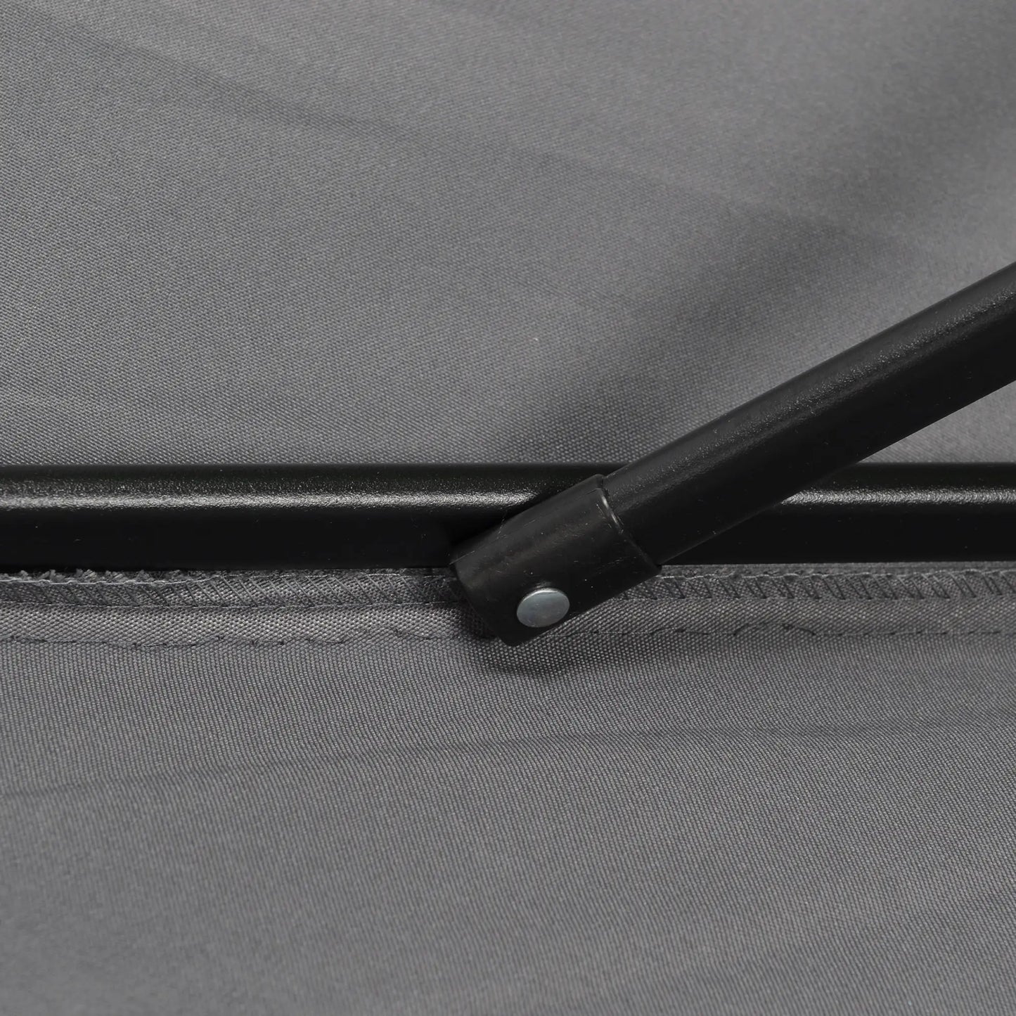 6.6FT Outdoor Patio Umbrella, 6 Solid Ribs, Dark Grey Patio Umbrellas at Gallery Canada