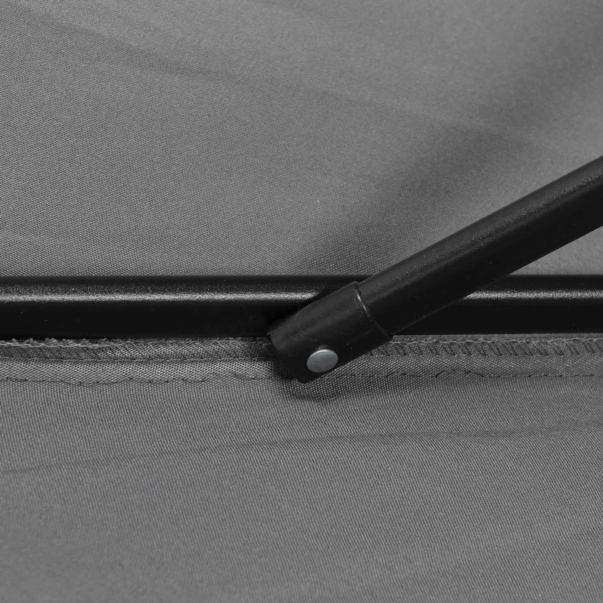 6.6FT Outdoor Patio Umbrella, 6 Solid Ribs, Dark Grey Patio Umbrellas at Gallery Canada