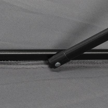 6.6FT Outdoor Patio Umbrella, 6 Solid Ribs, Dark Grey Patio Umbrellas at Gallery Canada