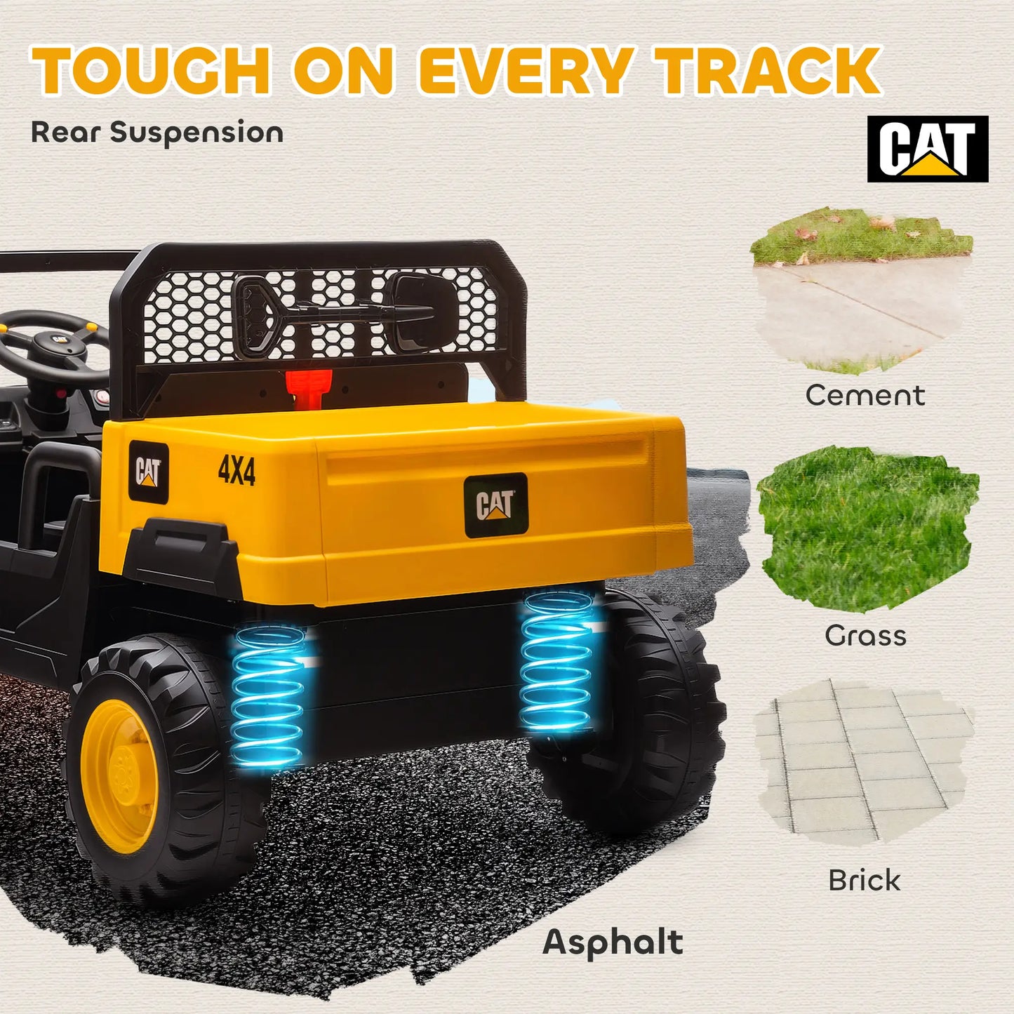 24V Kids Ride On Tractor, 4WD 2 Seater, Yellow Kids Ride-On Excavators at Gallery Canada