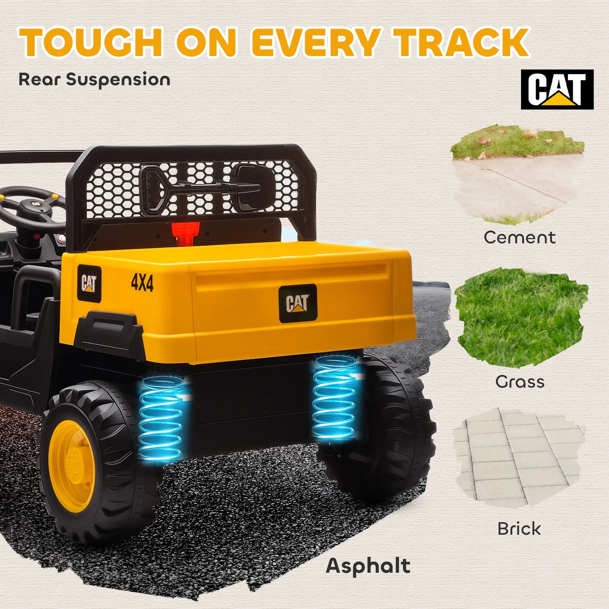 24V Kids Ride On Tractor, 4WD 2 Seater, Yellow Kids Ride-On Excavators at Gallery Canada