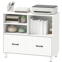 Lateral Office Filing Cabinet, 1-Drawer, Open Shelves, White Office Cabinets & Cupboards Multi Colour at Gallery Canada